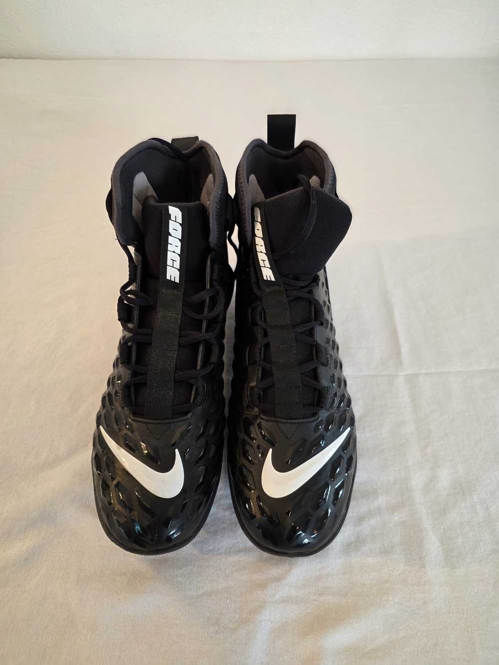 Nike Black 'Force' High-Top Athletic Shoes with White Swoosh. Size 13 Men's